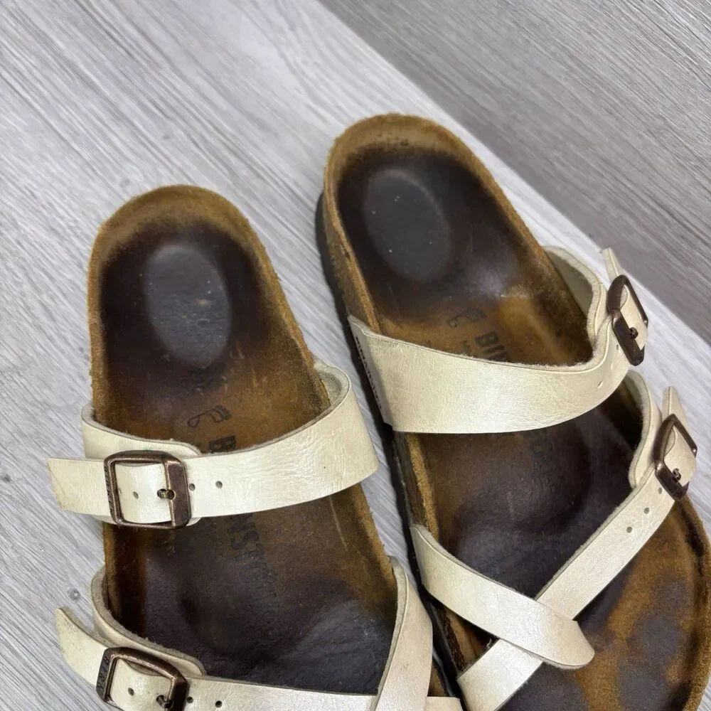 Birkenstock Mayari Sandals Birko Flor Graceful Pearl White Size 36 US 5-5.5